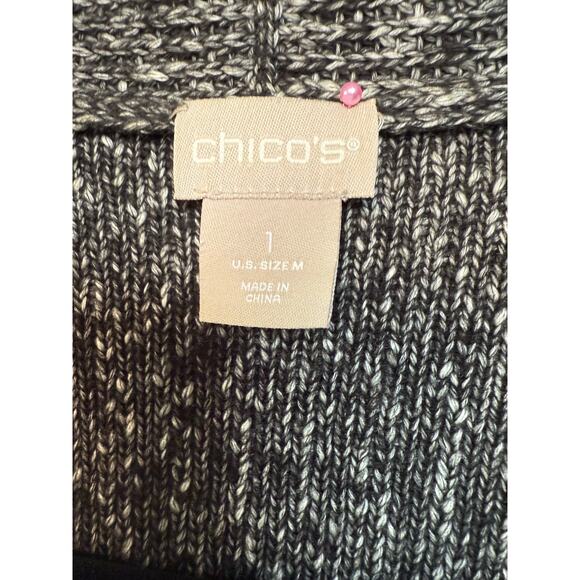 Chicos Open Front Short Sleeve Cardigan Sweater, Size 1 (Medium) - Picture 3 of 4